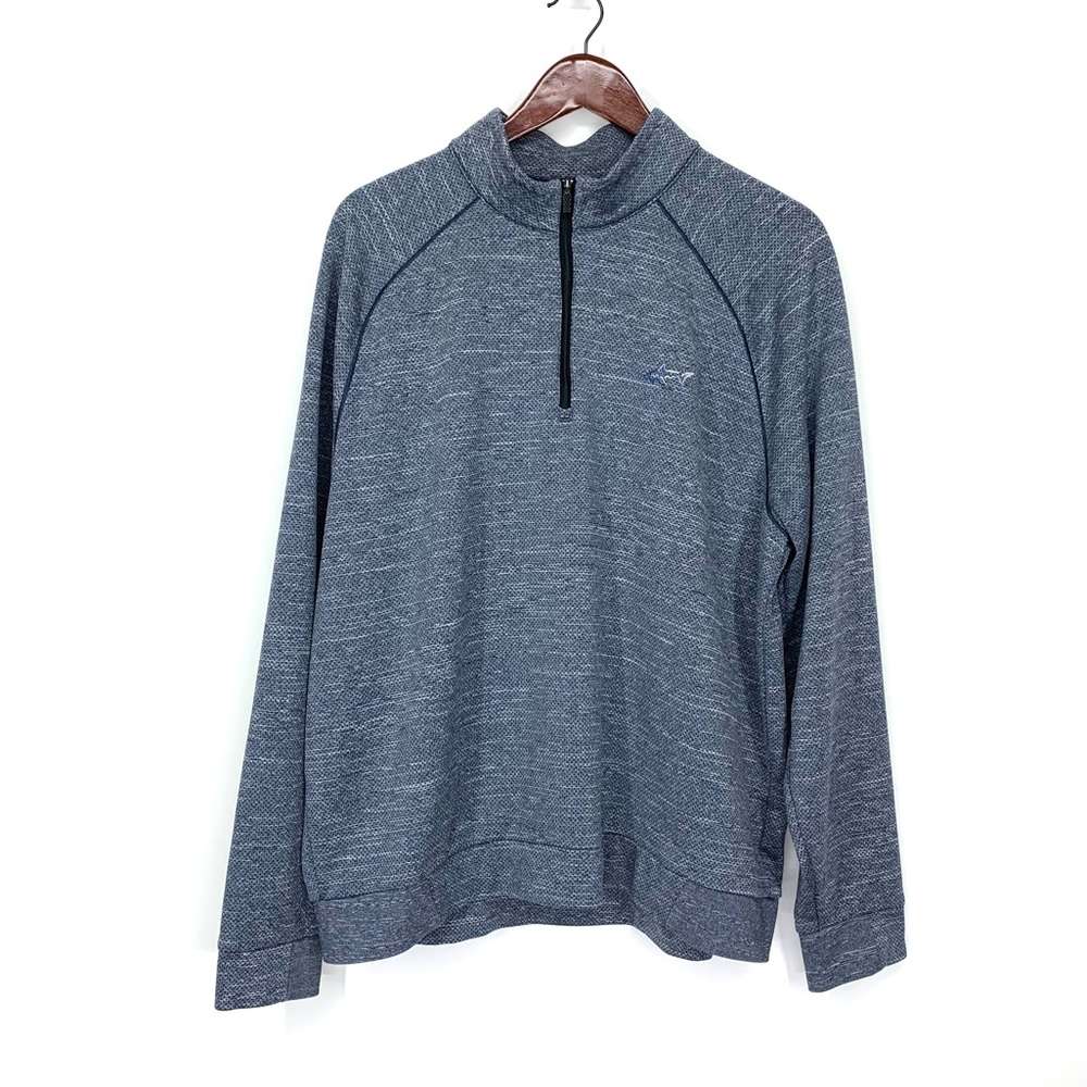 Greg Normal Steel Blue Static Space Dye Quarter Zip Sweatshirt Size Extra Large